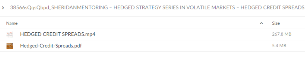 Dan Sheridan – HEDGED STRATEGY SERIES IN VOLATILE MARKETS – HEDGED CREDIT SPREADS Download Proof