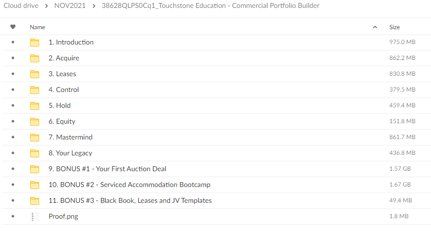 Touchstone Education – Commercial Portfolio Builder Online Download Proof