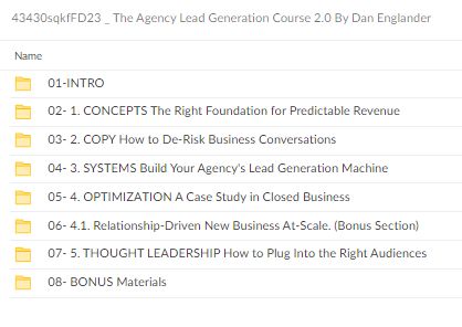 Dan Englander – The Agency Lead Generation Course 2.0 Download Proof