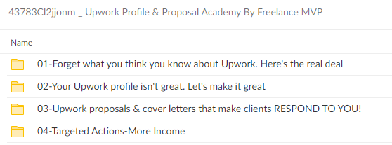 Upwork Profile & Proposal Academy Download Proof