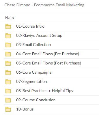 Chase Dimond – Ecommerce Email Marketing Course Download Proof