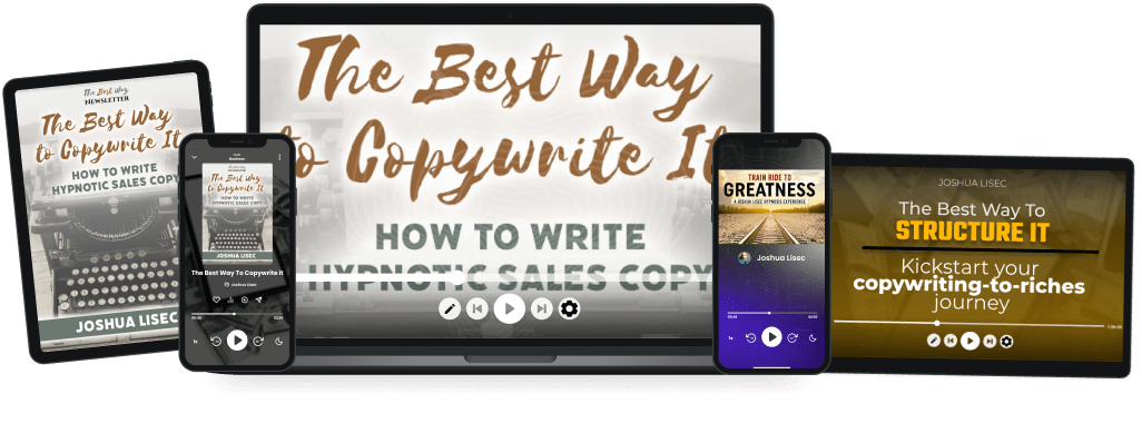 Joshua Lisec – HYPNO WRITING BUNDLE - The Best Way to Copywrite It + Train Ride to Greatness