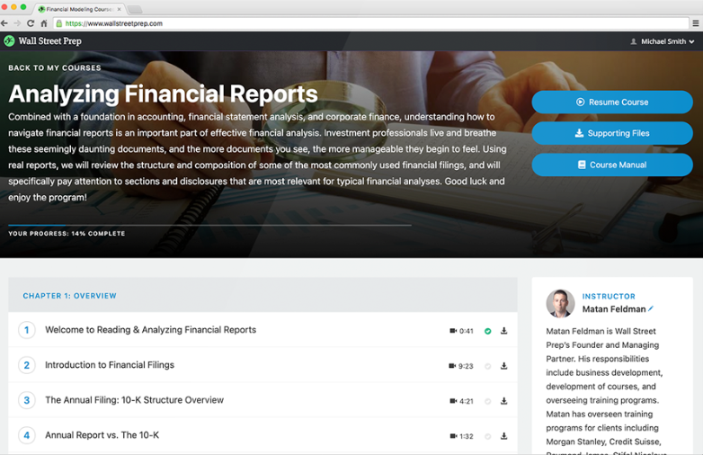 Matan Feldman - Wall Street Prep – Analyzing Financial Reports