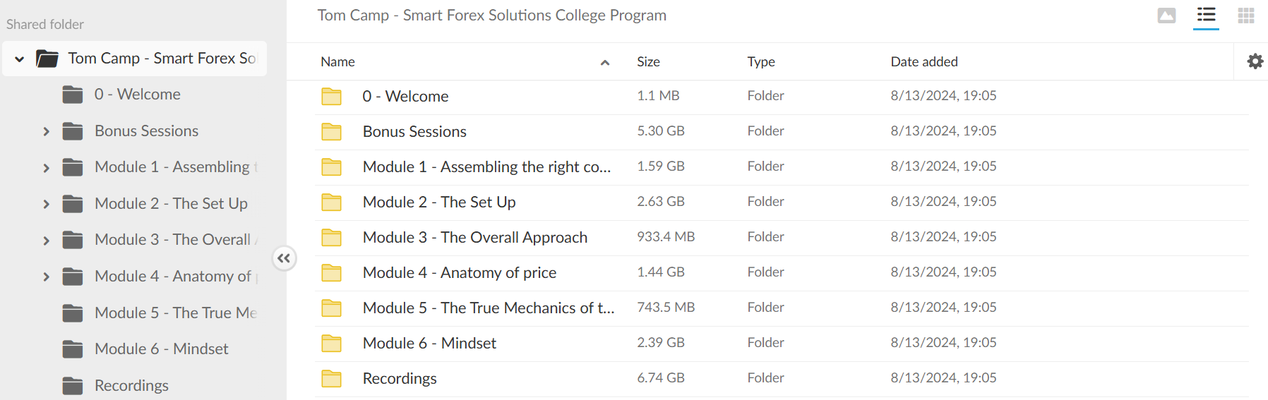 SMART Forex Solutions College Program Download Proof