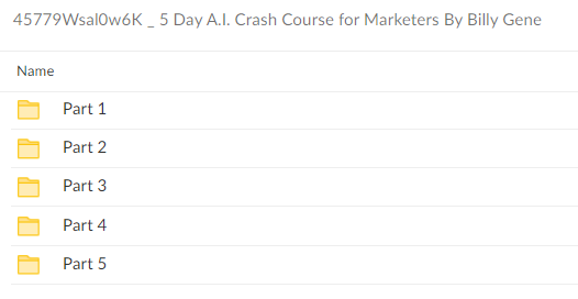 Billy Gene – 5 Day A.I. Crash Course for Marketers Proof