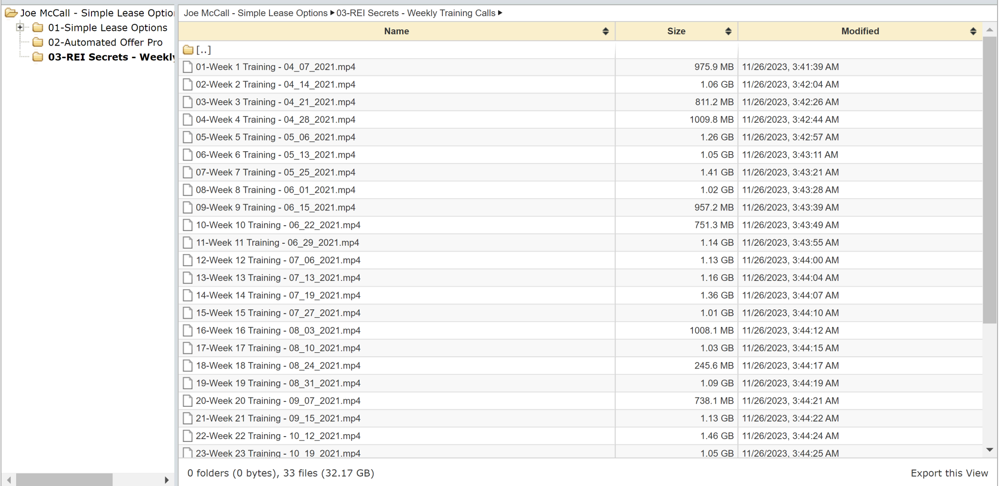 Joe McCall – Simple Lease Options Proof