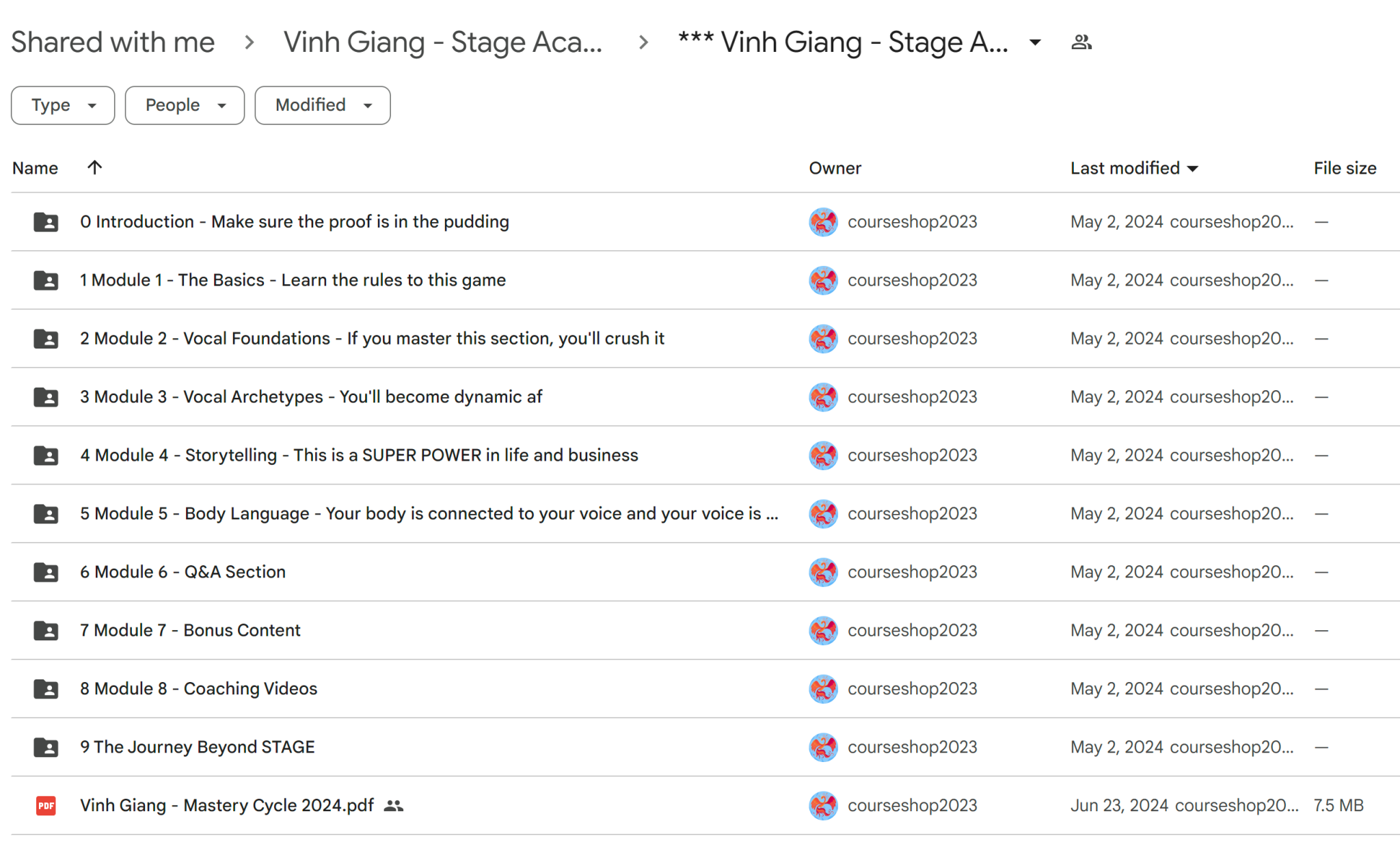 Vinh Giang – Stage Academy 2024 Proof