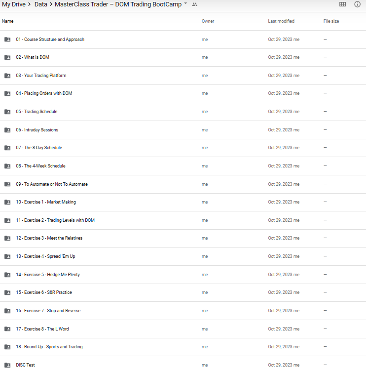 MasterClass Trader – DOM Trading BootCamp